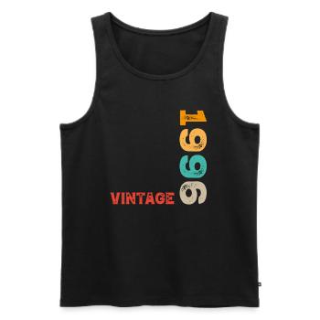 Vintage 1996 - Männer Premium Bio Tank Top - Schwarz - Vorne - Michal (187cm)