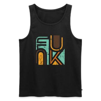 Funk Retro - Men's Premium Organic Tank Top - black - Front - Michal (187cm)