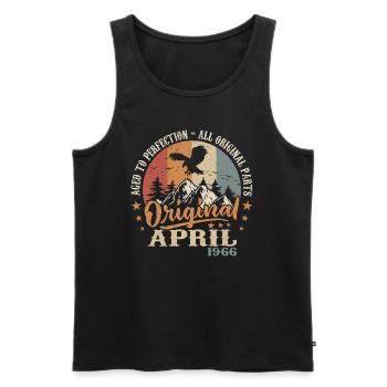 Jubilee April 1966 | Gift April 1966 - Men's Premium Organic Tank Top - black - Front - Michal (187cm)