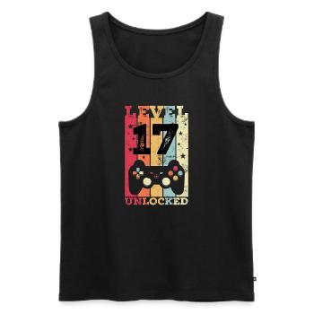 17th Birthday 17 Years Gamer - Men's Premium Organic Tank Top - black - Front - AI Model Male 178 light (178cm)