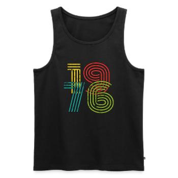 Vintage 1976 - Männer Premium Bio Tank Top - Schwarz - Vorne - Michal (187cm)
