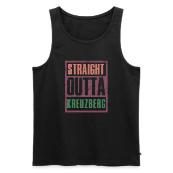 Straight outta Kreuzberg - Männer Premium Bio Tank Top - Schwarz - Vorne - Michal (187cm)