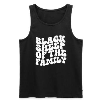 Black Sheep Retro - Männer Premium Bio Tank Top - Schwarz - Vorne - AI Model Male 178 light (178cm)