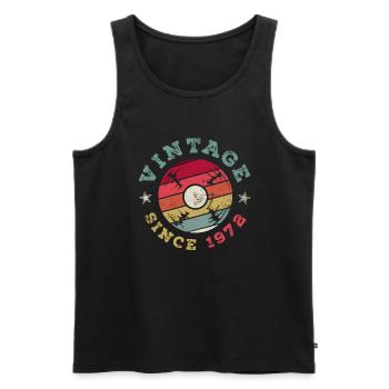 Vintage 1972 - Männer Premium Bio Tank Top - Schwarz - Vorne - Michal (187cm)