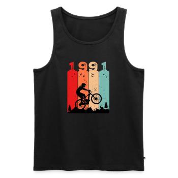 Millésime 1991 - Débardeur bio Premium Homme - noir - Devant - AI Model Male 178 light (178cm)
