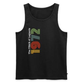 Vintage 1972 - Männer Premium Bio Tank Top - Schwarz - Vorne - Michal (187cm)