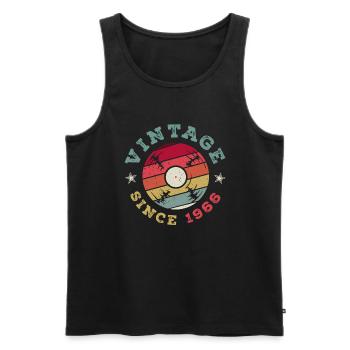 1966 Vintage - Men's Premium Organic Tank Top - black - Front - Michal (187cm)