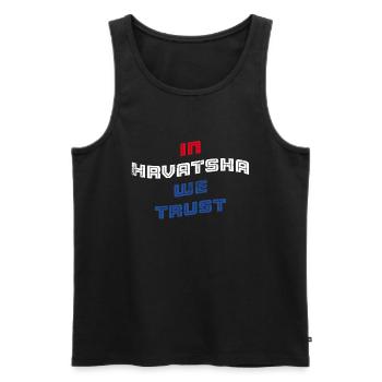 In Hrvatska we trust - Männer Premium Bio Tank Top - Schwarz - Vorne - AI Model Male 178 light (178cm)