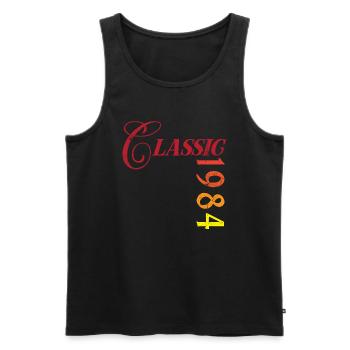 1984 Vintage - Männer Premium Bio Tank Top - Schwarz - Vorne - Michal (187cm)