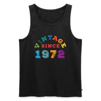 Vintage 1972 - Männer Premium Bio Tank Top - Schwarz - Vorne - Michal (187cm)