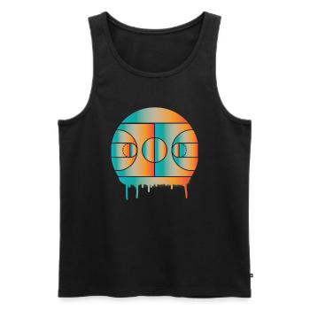 Basketball Spielfeld - Männer Premium Bio Tank Top - Schwarz - Vorne - Michal (187cm)