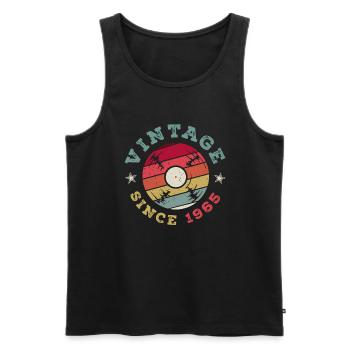 Vintage 1965 - Men's Premium Organic Tank Top - black - Front - Michal (187cm)