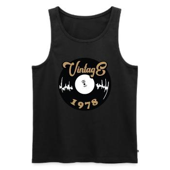 Vintage 1978 - Männer Premium Bio Tank Top - Schwarz - Vorne - Michal (187cm)