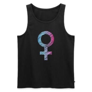 Le pouvoir des filles - Débardeur bio Premium Homme - noir - Devant - Michal (187cm)