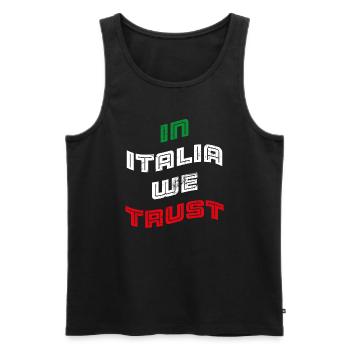 In Italia we trust - Männer Premium Bio Tank Top - Schwarz - Vorne - AI Model Male 178 light (178cm)