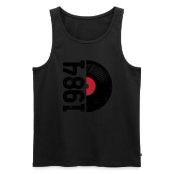 1984 Vintage - Männer Premium Bio Tank Top - Schwarz - Vorne - Michal (187cm)