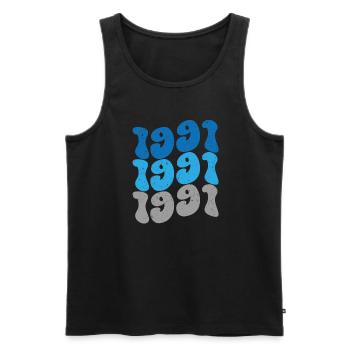 1991 Vintage - Männer Premium Bio Tank Top - Schwarz - Vorne - Michal (187cm)