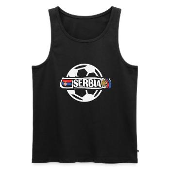 Serbia Fussball - Männer Premium Bio Tank Top - Schwarz - Vorne - Michal (187cm)