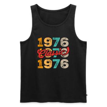 Vintage 1976 - Männer Premium Bio Tank Top - Schwarz - Vorne - Michal (187cm)