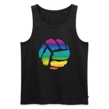 Volleyball Vintage - Männer Premium Bio Tank Top - Schwarz - Vorne - Michal (187cm)