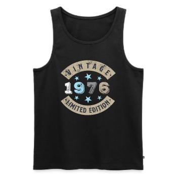 Vintage 1976 - Männer Premium Bio Tank Top - Schwarz - Vorne - Michal (187cm)