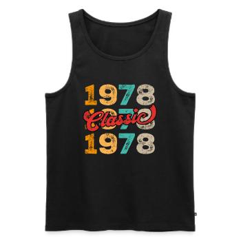 Vintage 1978 - Männer Premium Bio Tank Top - Schwarz - Vorne - Michal (187cm)