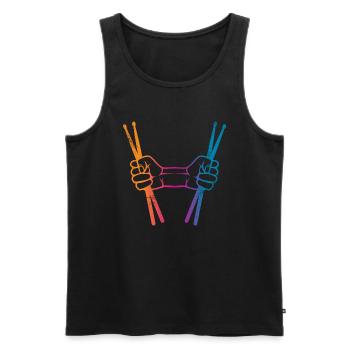 Schlagzeug Schlagzeuger - Männer Premium Bio Tank Top - Schwarz - Vorne - Michal (187cm)