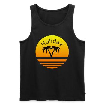 Urlaub unter Palmen - Männer Premium Bio Tank Top - Schwarz - Vorne - AI Model Male 178 light (178cm)