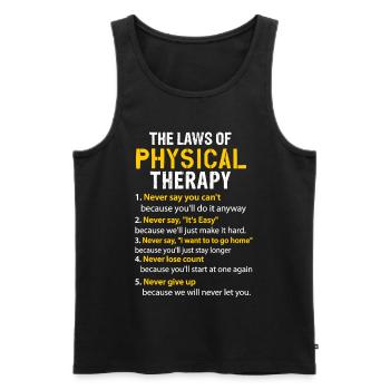 Physical Therapy T- shirts - Men's Premium Organic Tank Top - black - Front - AI Model Male 178 light (178cm)