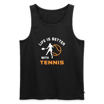 La vie est meilleure avec les joueurs de tennis de l’équipe de tennis - Débardeur bio Premium Homme - noir - Devant - Michal (187cm)