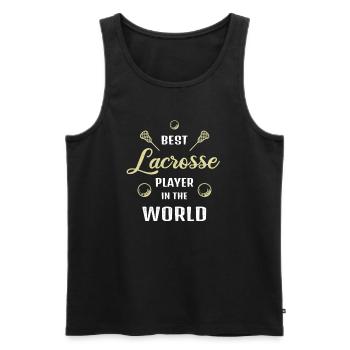 Bester Lacrosse-Spieler der Welt Lacrosse Geschenk - Männer Premium Bio Tank Top - Schwarz - Vorne - Michal (187cm)