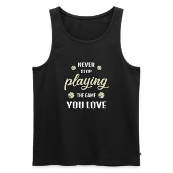 N’arrêtez jamais de jouer au basketball Love - Débardeur bio Premium Homme - noir - Devant - Michal (187cm)