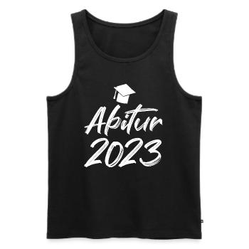 Abschluss Abitur 2023 Hut Pinselschrift - Männer Premium Bio Tank Top - Schwarz - Vorne - Michal (187cm)