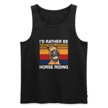 Je préfère faire de l’équitation Reiter Design - Débardeur bio Premium Homme - noir - Devant - Michal (187cm)