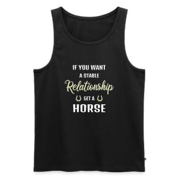 For a stable relationship, get a horse - Men's Premium Organic Tank Top - black - Front - AI Model Male 178 light (178cm)