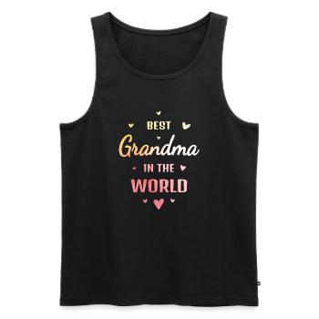Meilleure grand-mère du monde Grand-mère Fête des mères - Débardeur bio Premium Homme - noir - Devant - AI Model Male 178 light (178cm)