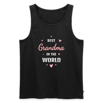 Meilleure grand-mère du monde Grand-mère Fête des mères - Débardeur bio Premium Homme - noir - Devant - AI Model Male 178 light (178cm)
