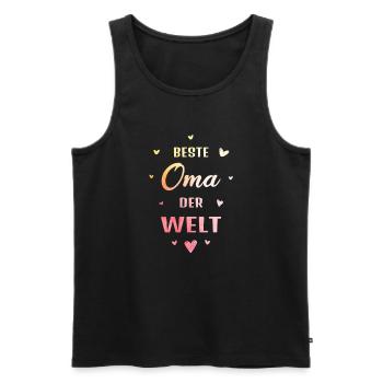 Beste Oma der Welt Großmutter Omi Spruch Muttertag - Männer Premium Bio Tank Top - Schwarz - Vorne - Michal (187cm)