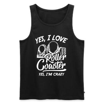 I Love Roller Coaster - Männer Premium Bio Tank Top - Schwarz - Vorne - Michal (187cm)