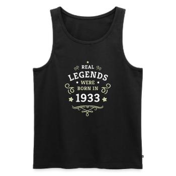 Legenden sind 1933 geboren 90. Geburtstag Geschenk - Männer Premium Bio Tank Top - Schwarz - Vorne - Michal (187cm)
