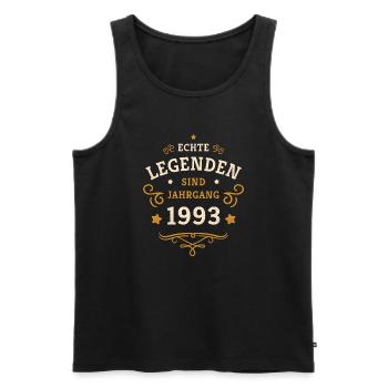 Legenden sind 1993 geboren 30. Geburtstag Geschenk - Männer Premium Bio Tank Top - Schwarz - Vorne - AI Model Male 178 light (178cm)