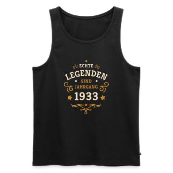 Legenden sind 1933 geboren 90. Geburtstag Geschenk - Männer Premium Bio Tank Top - Schwarz - Vorne - Michal (187cm)