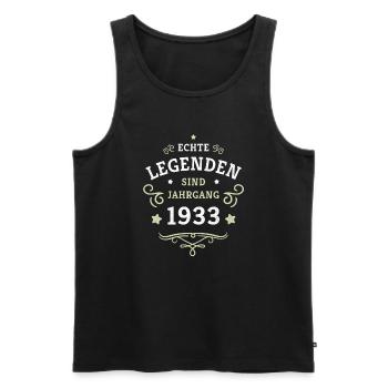 Legenden sind 1933 geboren 90. Geburtstag Geschenk - Männer Premium Bio Tank Top - Schwarz - Vorne - Michal (187cm)
