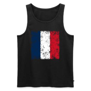 France Vintage - Men's Premium Organic Tank Top - black - Front - AI Model Male 178 light (178cm)