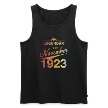 100 Birthday Legendary November 1923 Volume 23 - Men's Premium Organic Tank Top - black - Front - AI Model Male 178 light (178cm)