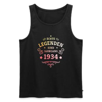 90. Geburtstag Legenden sind Jahrgang 1934 geboren - Männer Premium Bio Tank Top - Schwarz - Vorne - Michal (187cm)