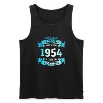 De vraies légendes sont nées en 1954 70e anniversaire - Débardeur bio Premium Homme - noir - Devant - Michal (187cm)