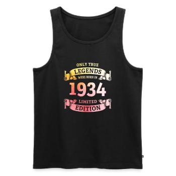 Echte Legenden wurden 1934 geboren 90. Geburtstag - Männer Premium Bio Tank Top - Schwarz - Vorne - Michal (187cm)