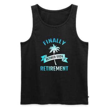 Enfin la rente de retraite 2024 cadeau pour les retraités - Débardeur bio Premium Homme - noir - Devant - Michal (187cm)