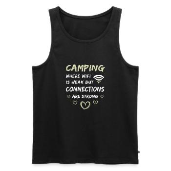 Camping WIFI is weak but the connection is strong - Men's Premium Organic Tank Top - black - Front - Michal (187cm)